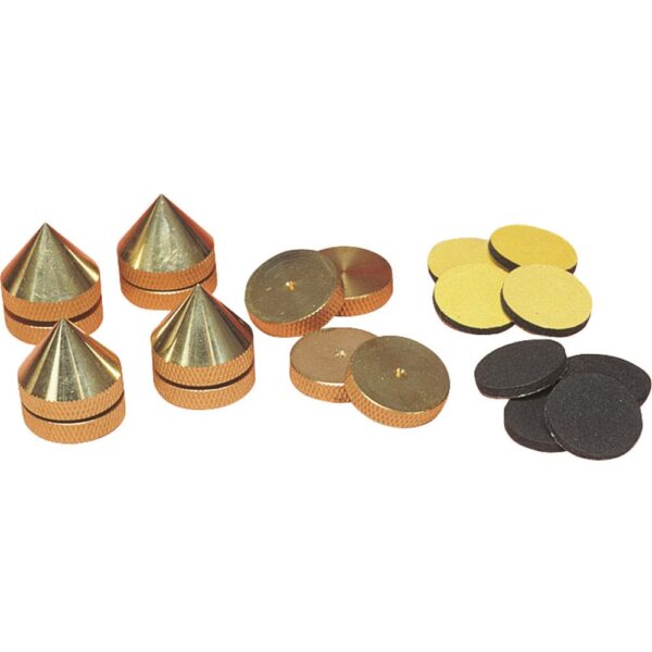 ELECTROVISION A181E - Set Of 4 Turned Brass Height Adjustable Speaker Spikes
