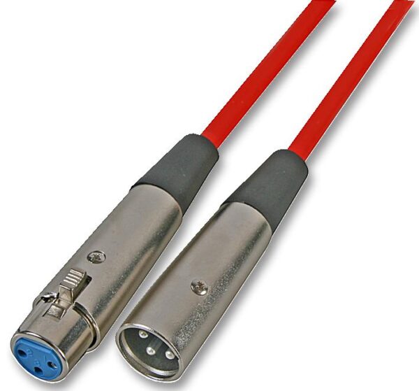 SOUNDLAB AV21109 - 3 Pin XLR Male to Female Klotz Patch Lead, 1m Red