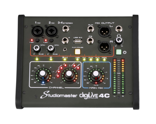 Studiomaster DigiLive 4C - Compact WiFi Digital Mixer 4 input / 2 Mic / 1 Stereo - Image 4