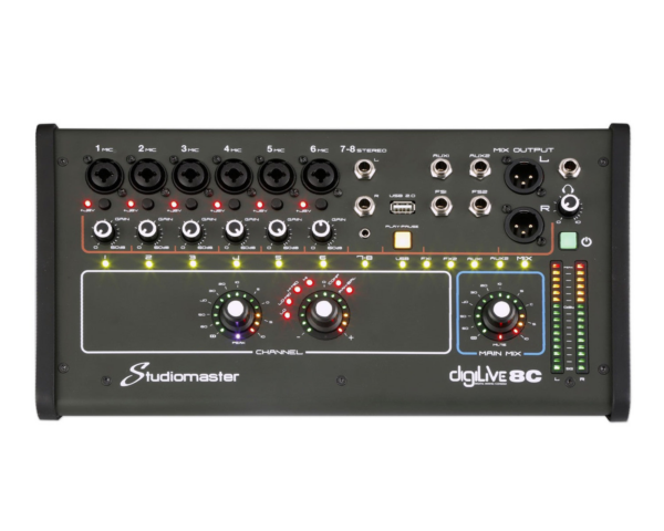 Studiomaster DigiLive 8C - Compact Wifi Digital Mixer 8 input / 2 Mic / 1 Stereo - Image 4