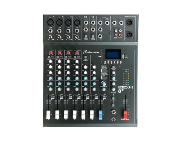 Studiomaster Club XS 8+ - 6CH Analogue DSP Mixer 6 Inputs / 2 Mic / 2 Stereo - Image 3