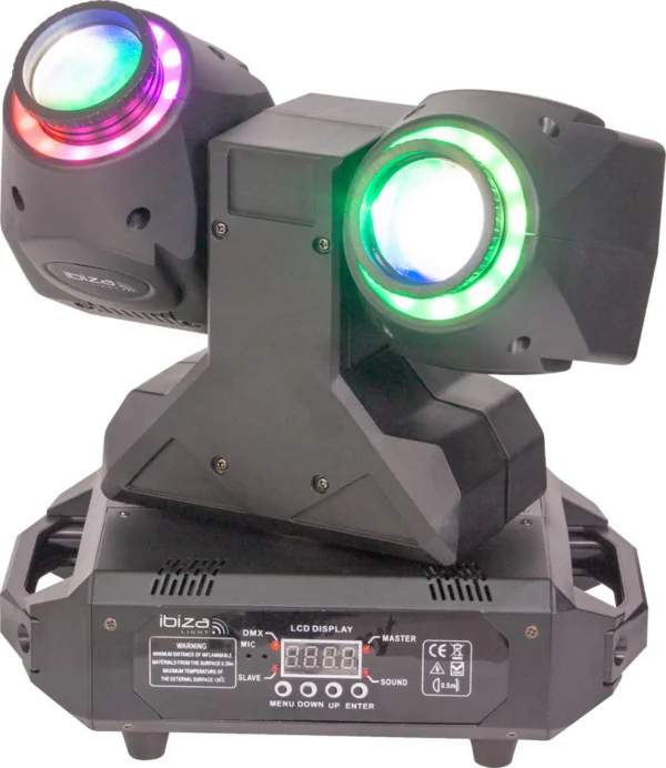 Ibiza Light MHBEAM60-FX - Dual 2-in-1 30W Wash & Beam LED Moving Head with DMX Control - Image 3