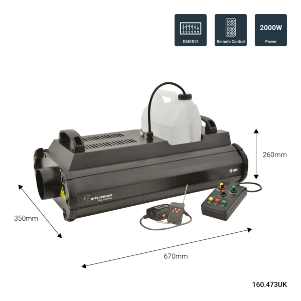 QTX QTFX-2000 mkII - High Power Fog Machine 2000W - Image 4