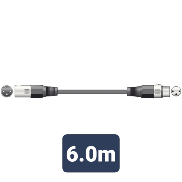 QTX 177.907UK - 6m Professional 3 Pin DMX Lighting Lead - Image 3