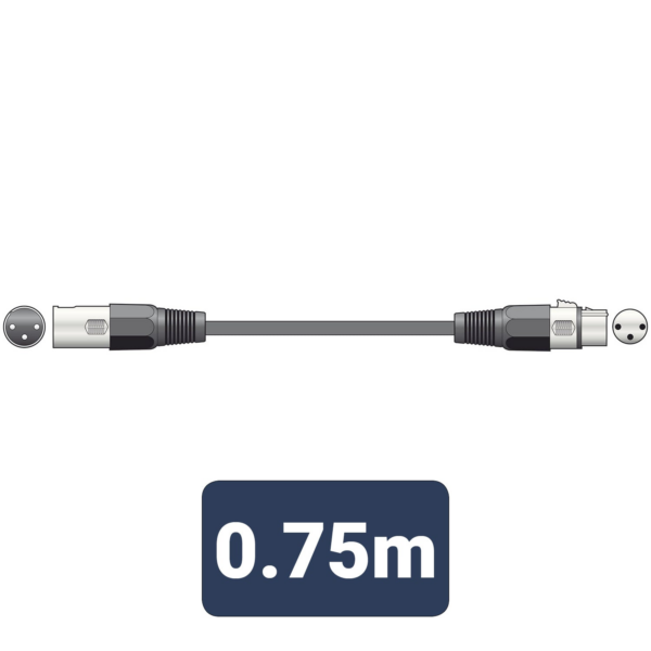 QTX 177.914UK - 0.75m Professional 3 Pin DMX Lighting Lead - Image 3