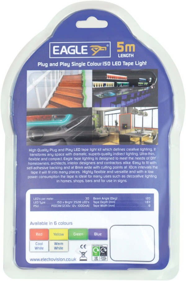 Eagle G009ZE - 5m Green 12V LED Tape Light Kit With PSU - Image 4