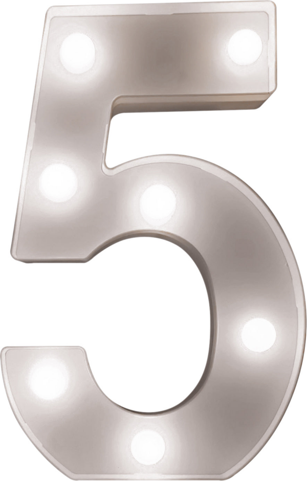 St Helens Home and Garden GH11215 - "5" Battery Operated 3D LED Number Light - Image 5