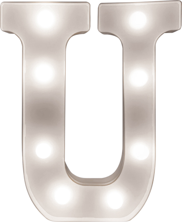 St Helens Home and Garden GH1121U - "U" Battery Operated 3D LED Letter Light - Image 3