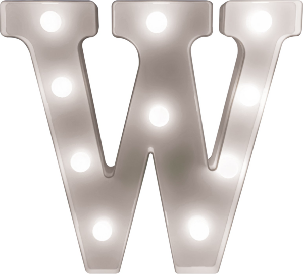 St Helens Home and Garden GH1121W - "W" Battery Operated 3D LED Letter Light - Image 3