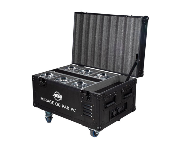 ADJ Mirage Q6 Pak - LED Uplighter 6 in Charging Flightcase IP65 Chrome