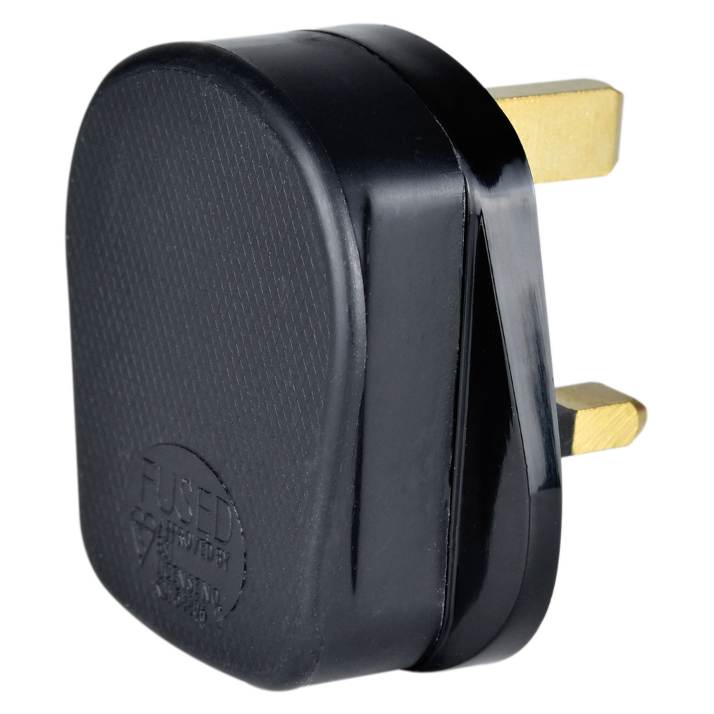 Mercury - Rubber UK Mains Plug 13A Black 20pcs