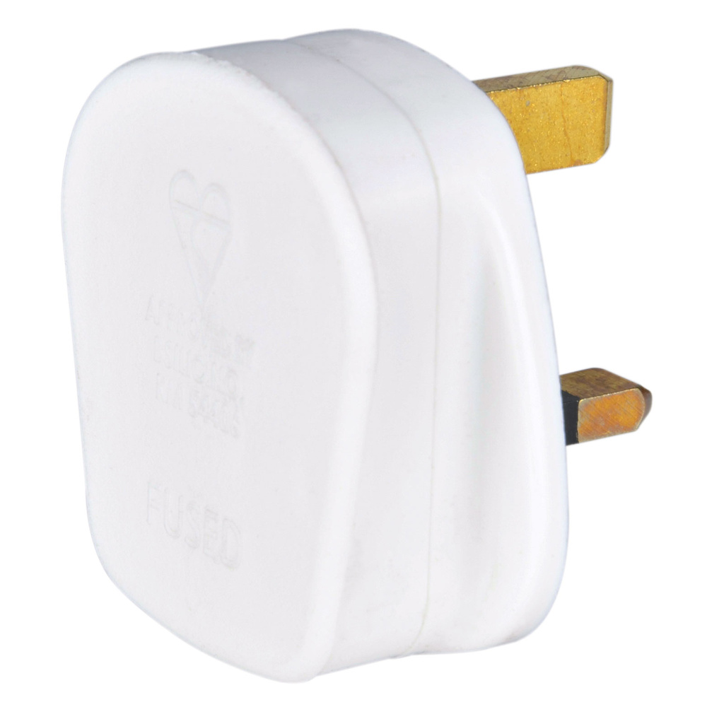 Mercury - Fused UK Mains Plug 5A White 20pcs