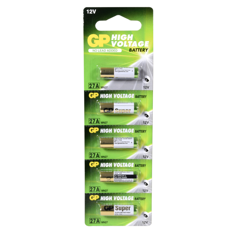 GP - GP High Voltage Alkaline Battery 27A 5 Pack