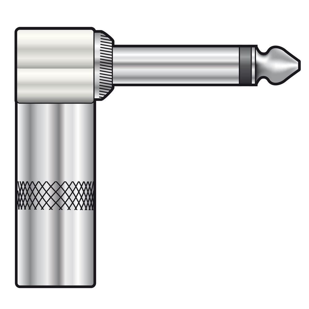QTX 10pcs 6.3mm Right-Angle Jack Plug