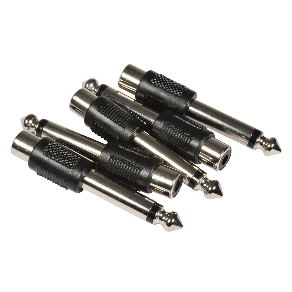 QTX 5pcs Adaptor RCA Phono Socket – 6.3mm Mono Jack Plug - Image 3