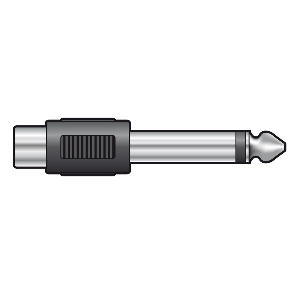 QTX 5pcs Adaptor RCA Phono Socket – 6.3mm Mono Jack Plug
