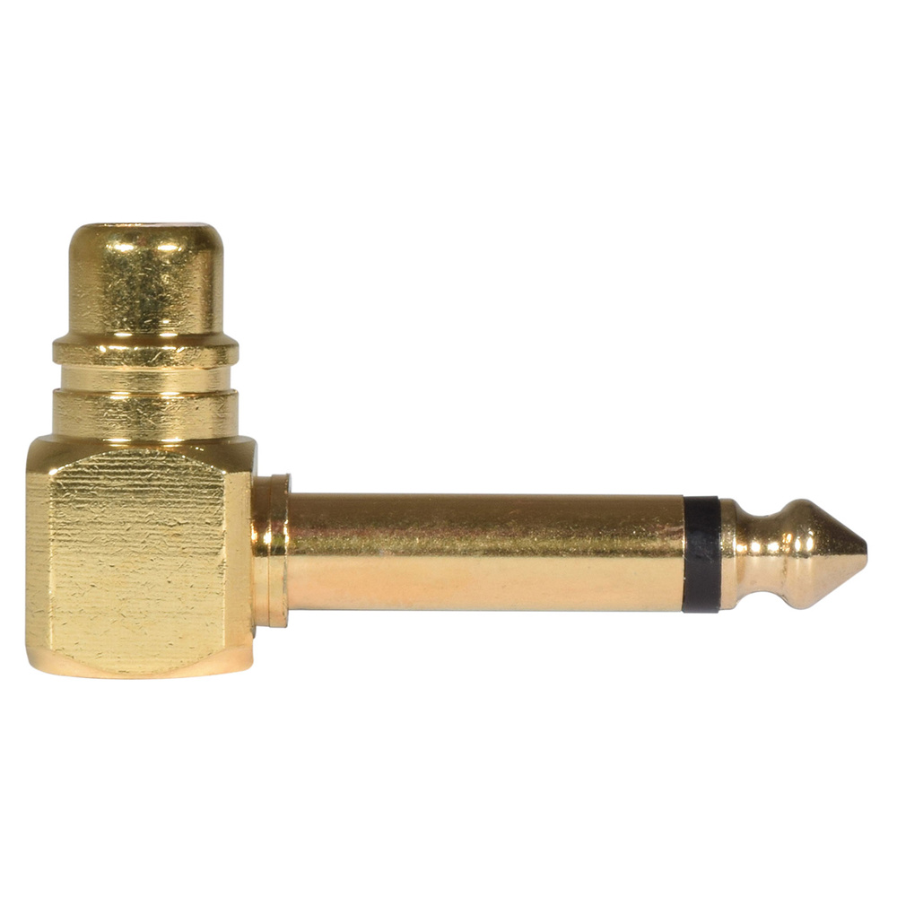 QTX 5pcs Right-Angled Adaptor RCA Phono Socket – 6.3mm Mono Jack Plug - Image 3