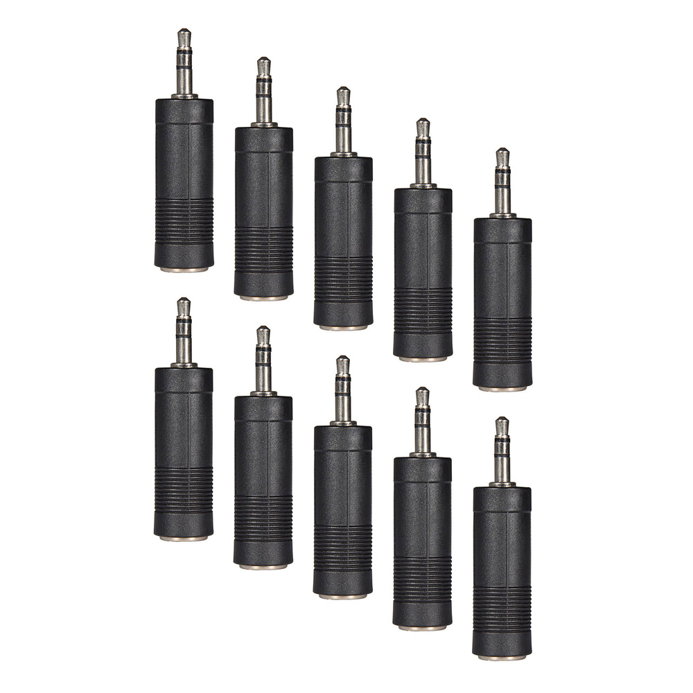 QTX 10pcs Adaptor 3.5mm Stereo Jack Plug – 6.3mm Stereo Jack Socket - Image 3