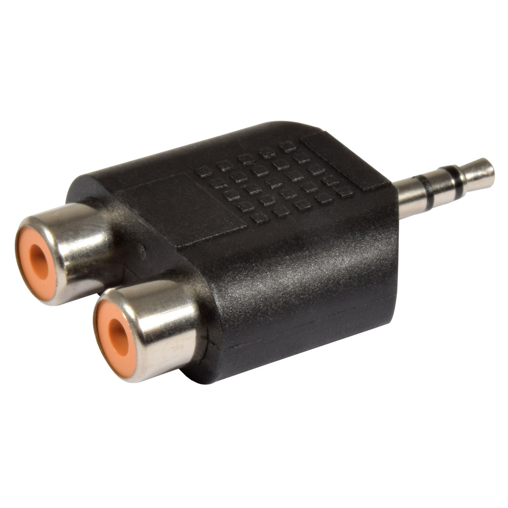 QTX 5pcs Adaptor 3.5mm Stereo Jack Plug – 2 x RCA Phono Sockets