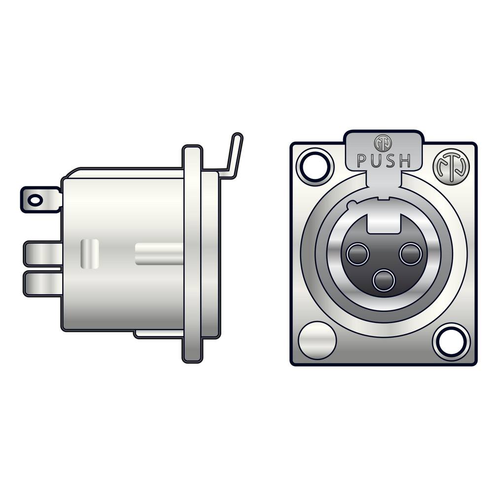 Neutrik® NC3FD-LX - 3 Pin XLR Panel Socket